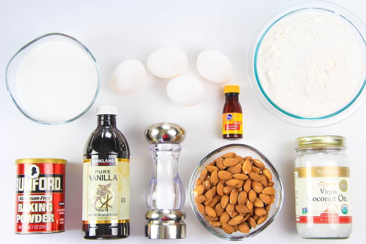 ingredients for mini almond biscotti 