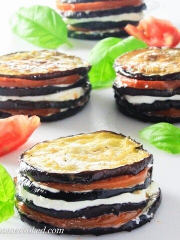 Eggplant Napoleon with tomatoes