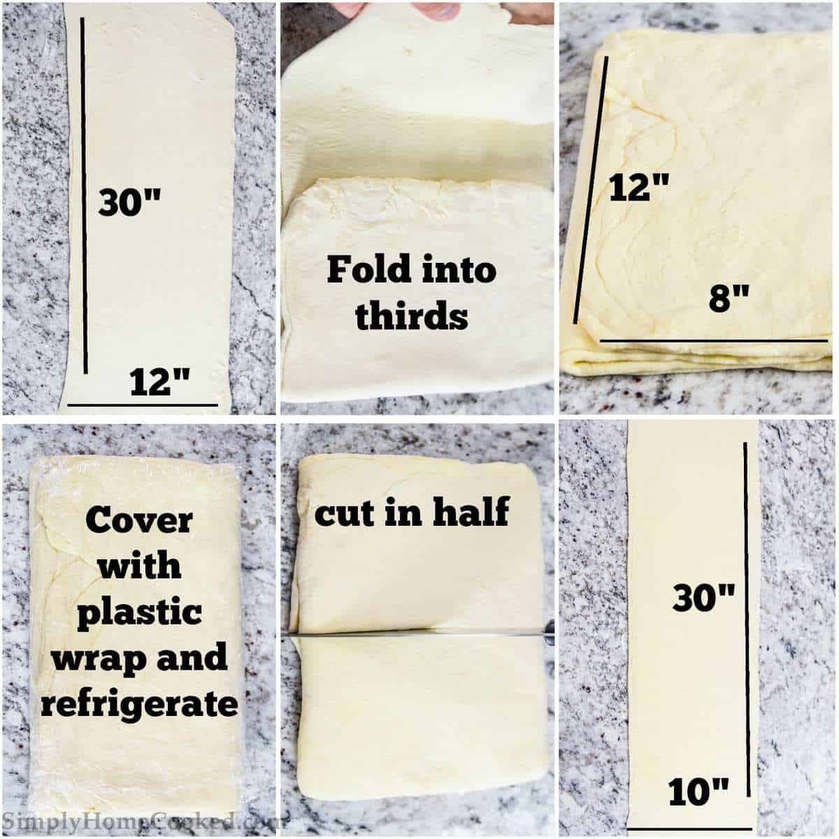 folding croissant dough