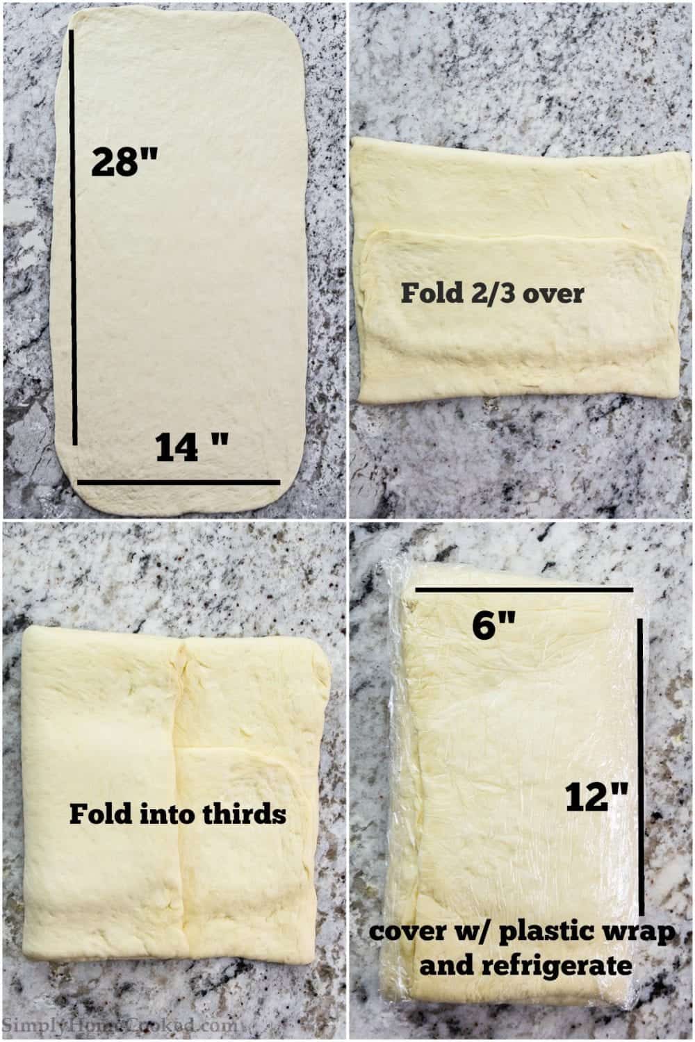 folding croissant dough