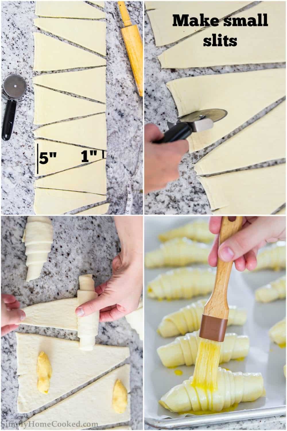 rolled unbaked croissants