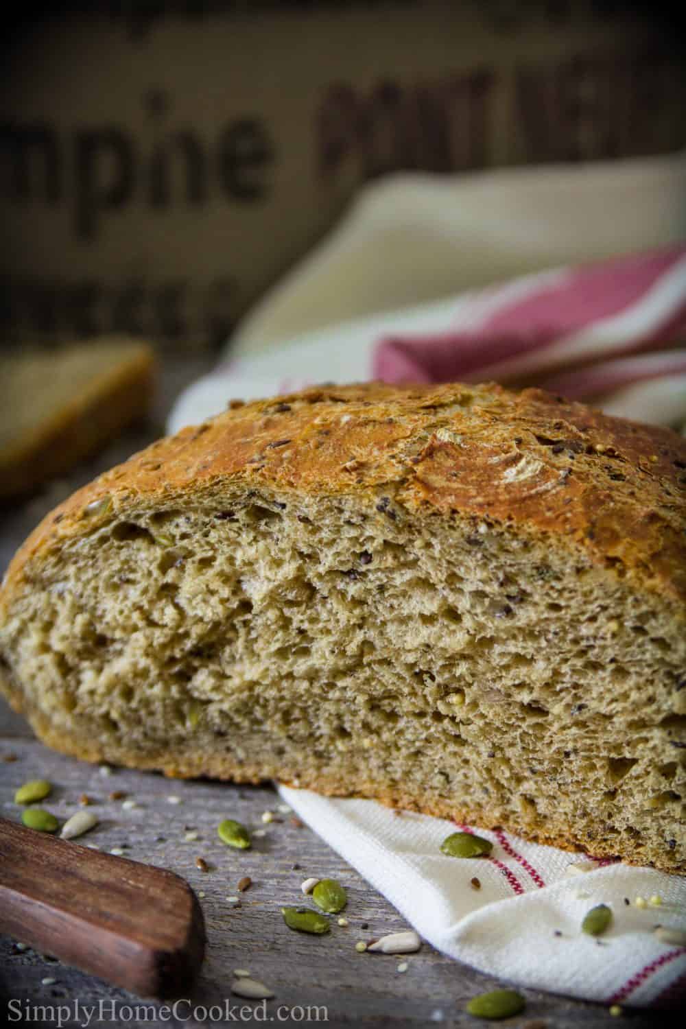 harvest bread with 4 grains and 5 types of seeds