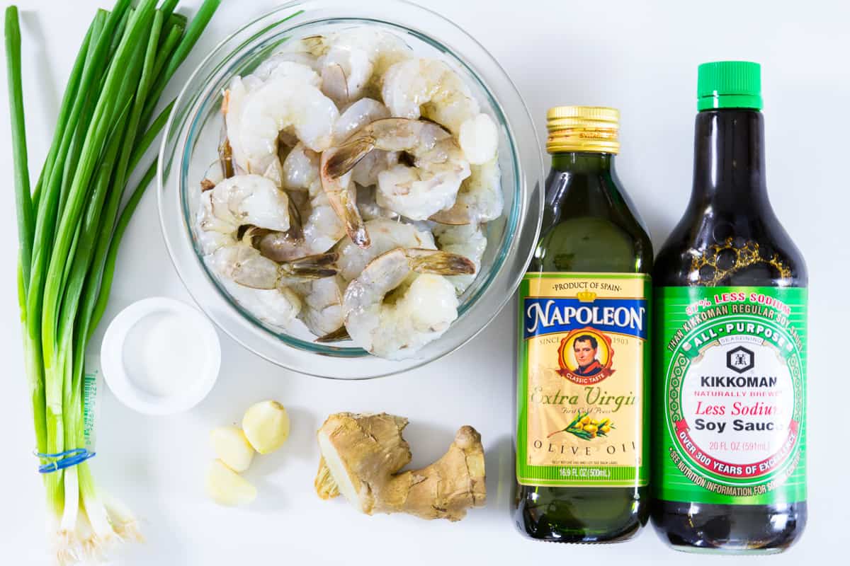 ingredients for garlic ginger shrimp