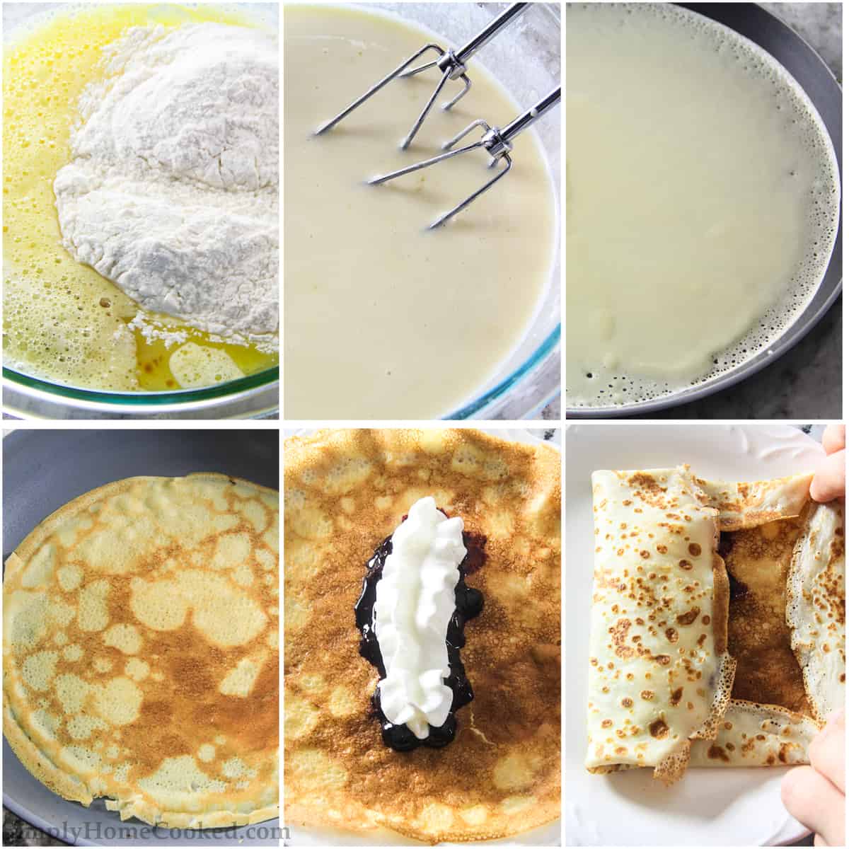 Delicious crepes filled with homemade blueberry pie filling. This blueberry crepe recipe is an easy and quick dessert everyone will love. #crepes #creperecipe #easycrepes #blueberrycrepes My breakfast crepe recipe is a perfect homemade option that comes together in minutes to give you and your family a delicious breakfast or dessert option that is unique and delicious.