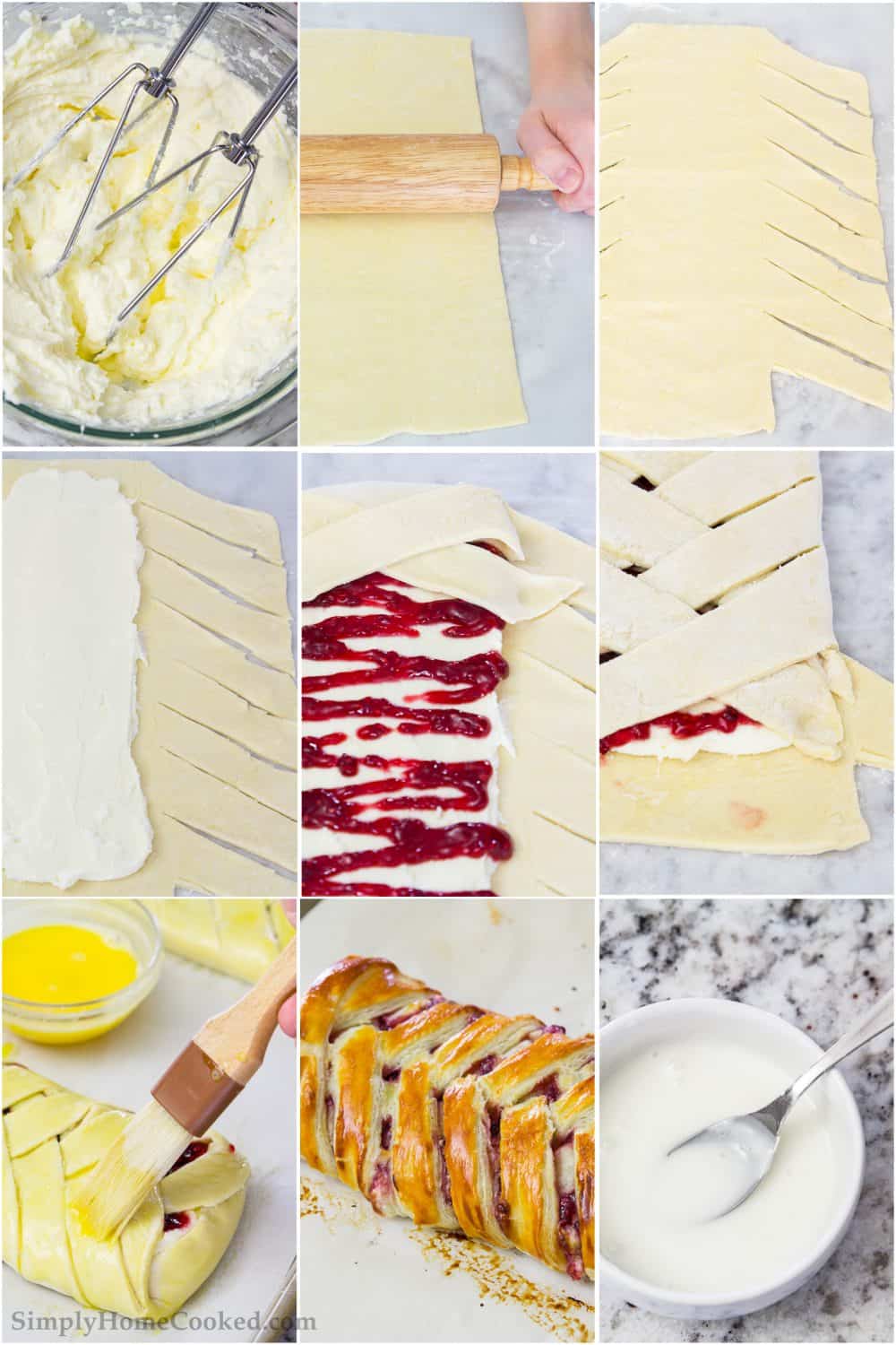 This raspberry cream cheese danish is surprisingly really easy and quick to make! This simple method of braided Danish uses puff pastry so anyone can make it! #raspberrydanish #braideddanish #creamcheesedansih #easydanish #danishrecipe Making a homemade cheese danish recipe with raspberry filling is easy using a puff pastry base and a homemade cheese filling.