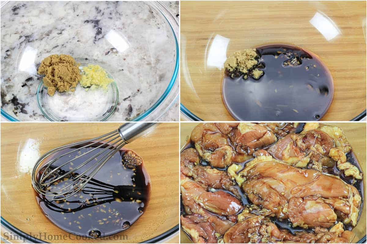 Steps to marinate the chicken in teriyaki marinade