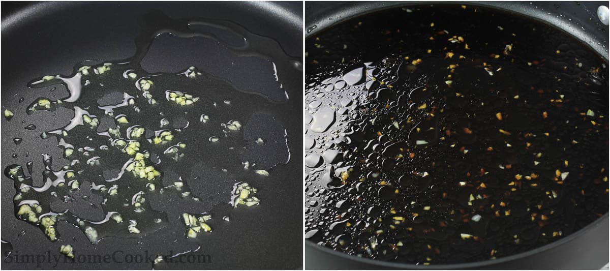 Teriyaki sauce for Grilled Teriyaki Chicken in skillet