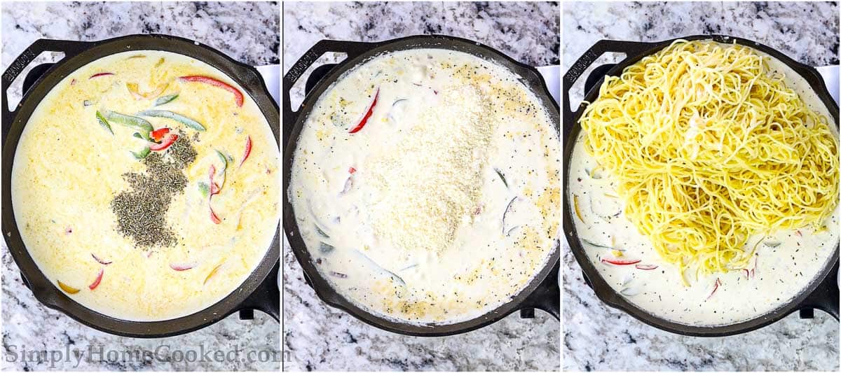 step by step images on how to make chicken scampi sauce