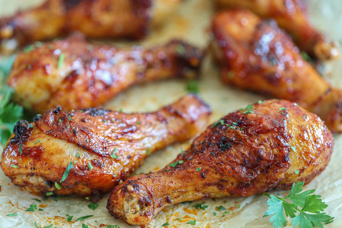 Close up of Air Fryer Chicken Legs