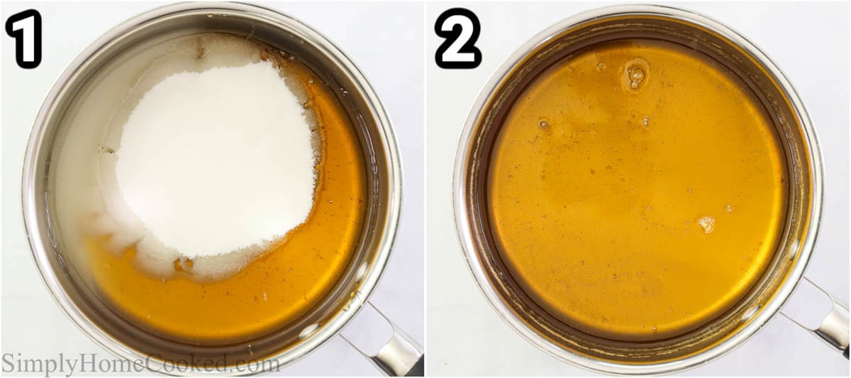 Steps to make Baklava, including making the honey syrup to layer in the baklava.