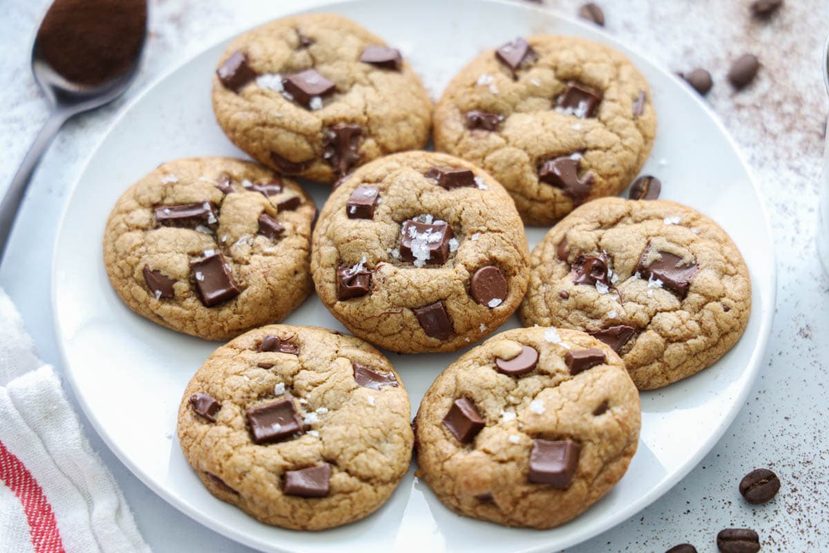 Coffee Cookies on a white plate
