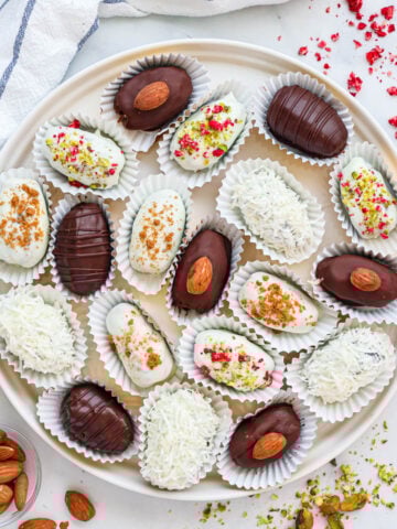 Plate of Chocolate Covered Dates