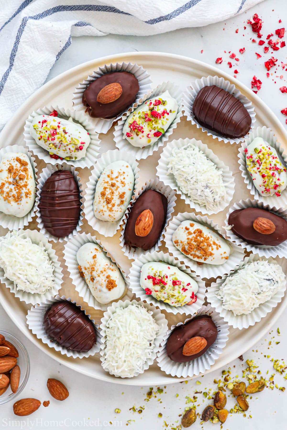 Plate of Chocolate Covered Dates