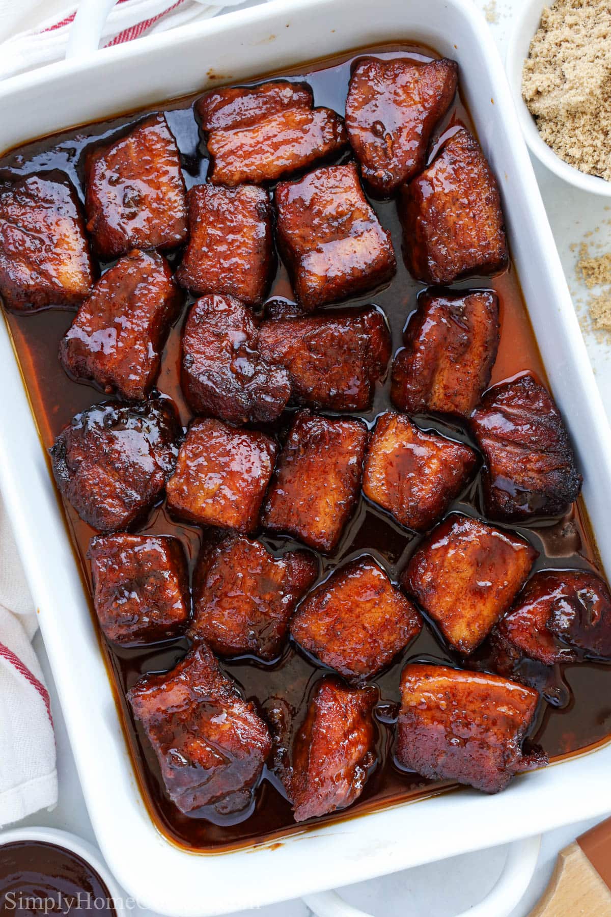 Pan of Pork Belly Burnt Ends