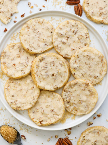 Plate of Pecan Shortbread Cookies.