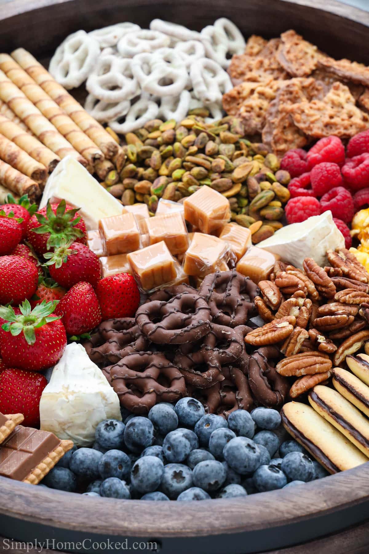Close up of a Dessert Charcuterie Board 