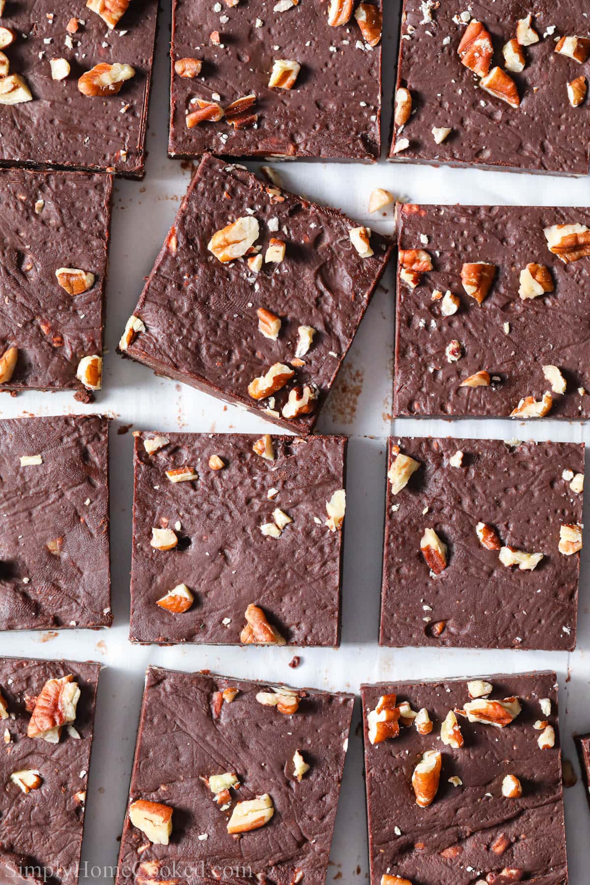 Paleo Chocolate Fudge cut into squares.