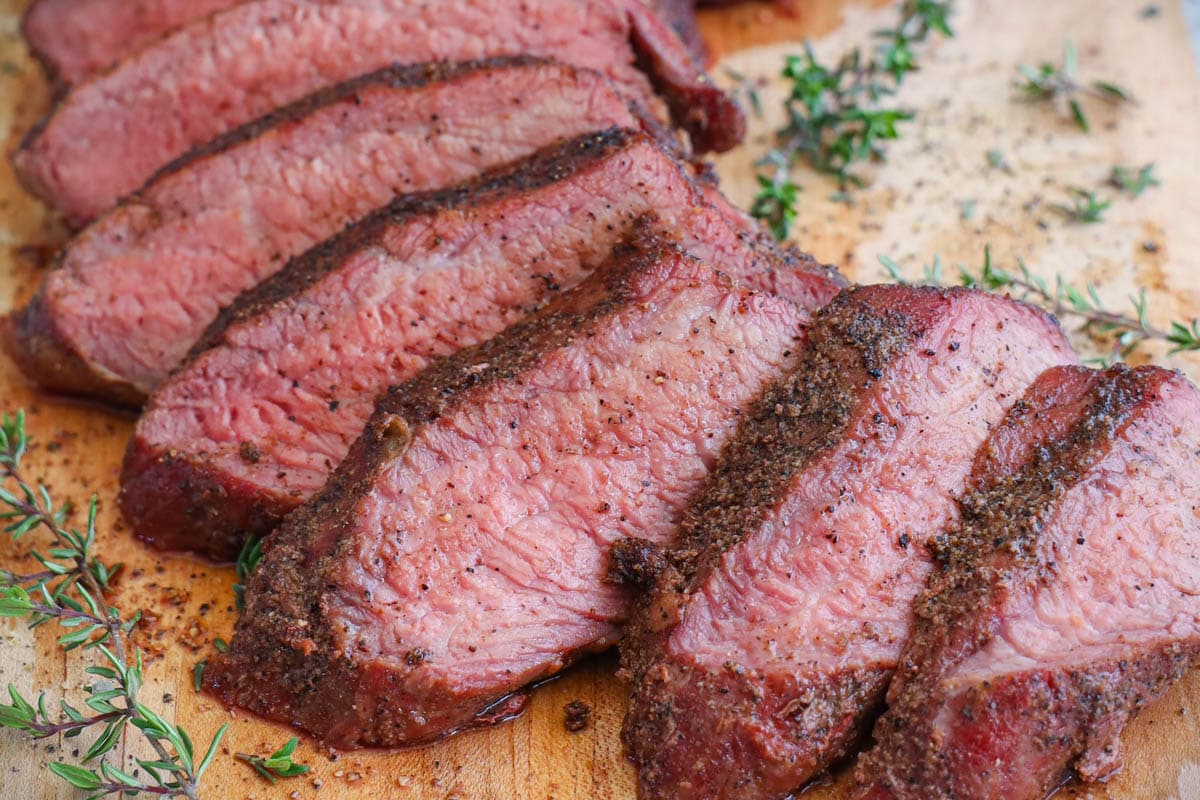 Sliced Smoked Tri Tip.