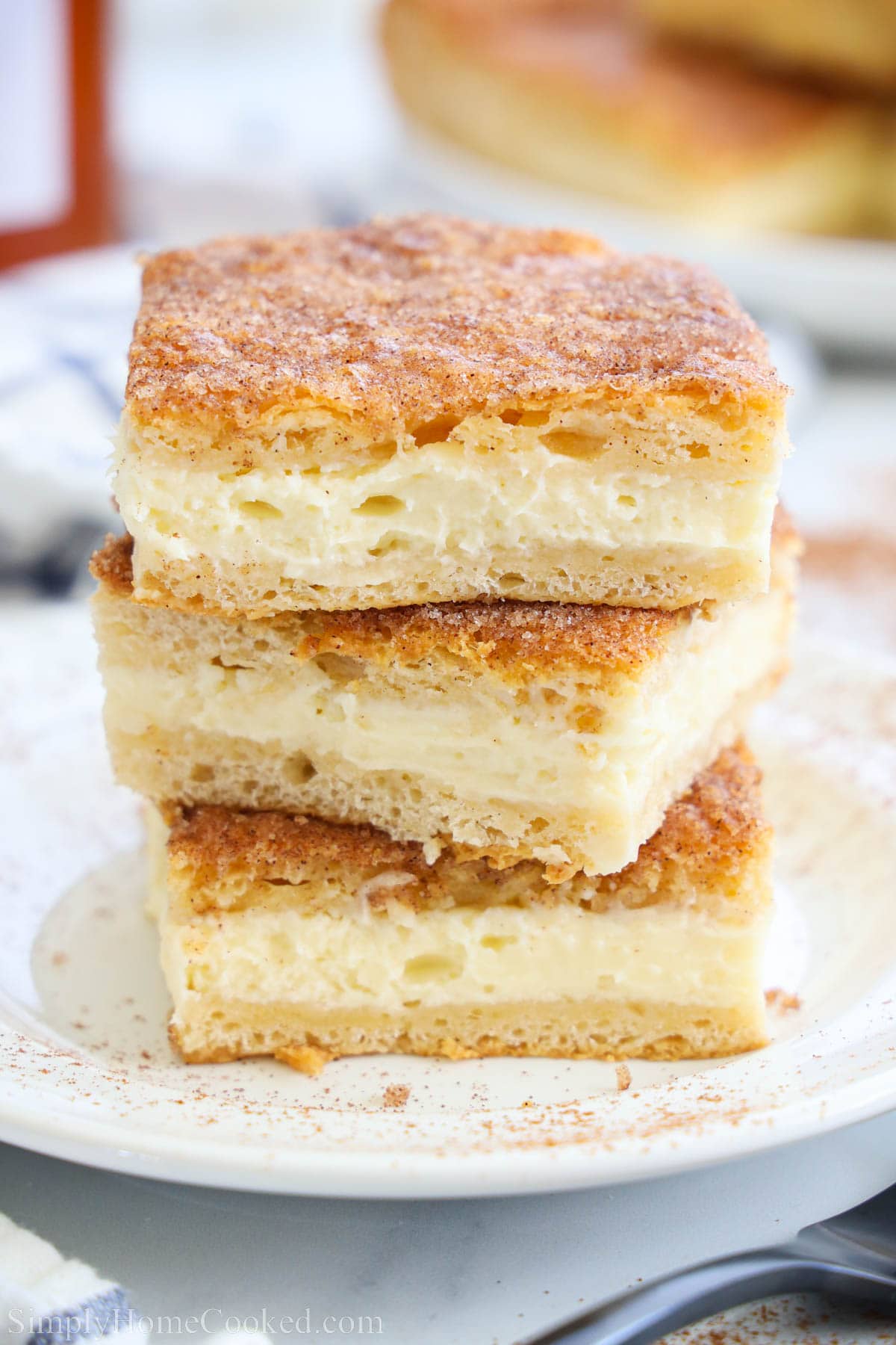 Stack of Sopapilla Cheesecake bars.