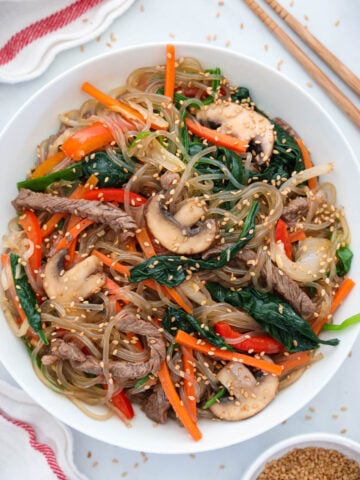 Easy Japchae in a bowl.