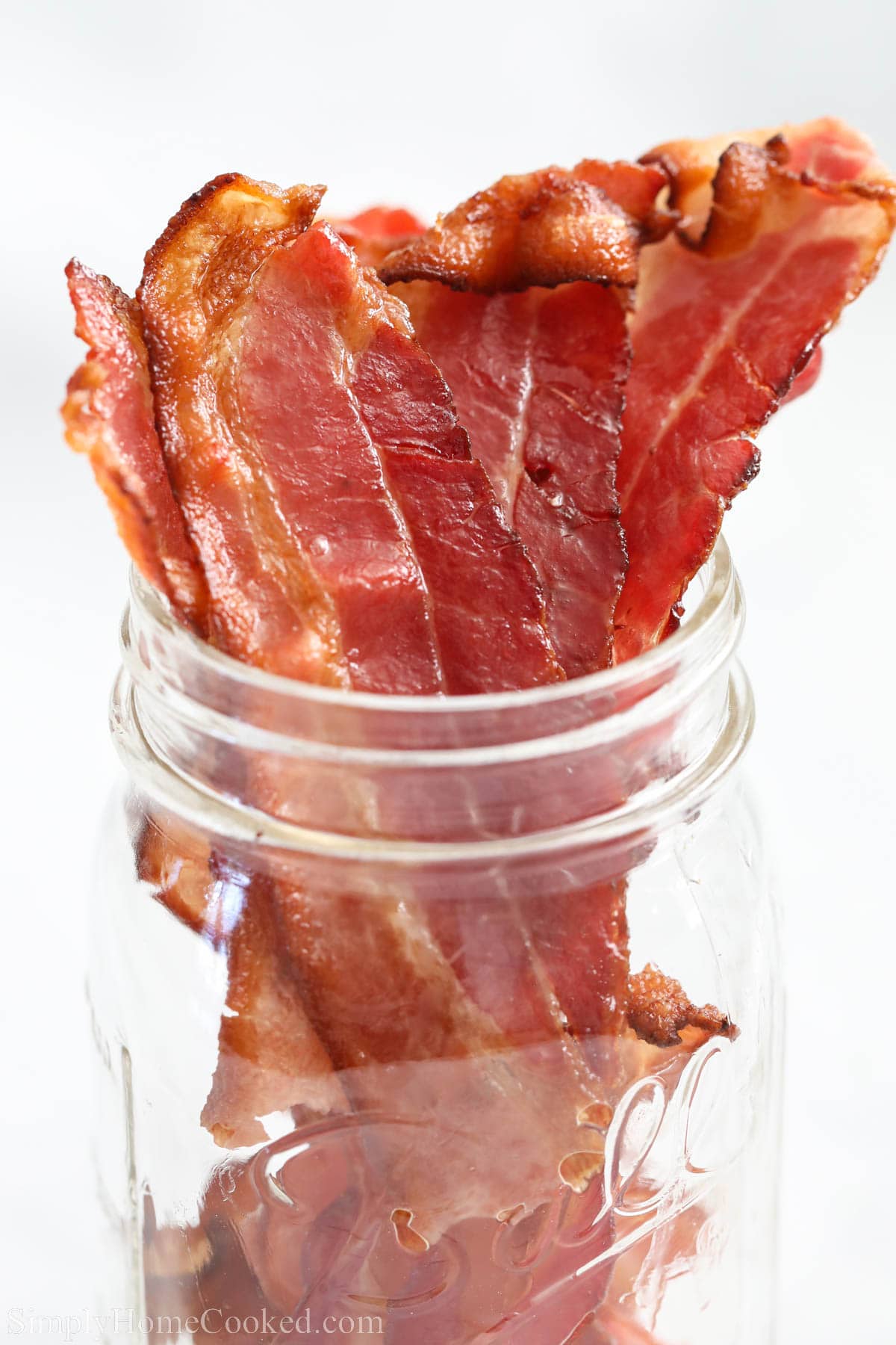 Jar of Air Fryer Bacon.