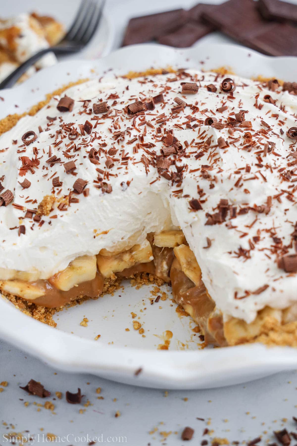 Banoffee Pie missing a slice.