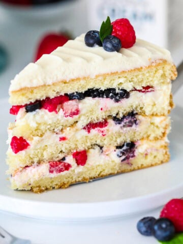 A slice of Berry Chantilly Cake.
