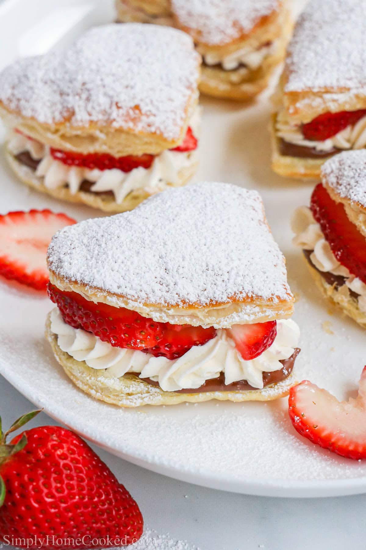Close up of Strawberry Nutella Puff Pastry.