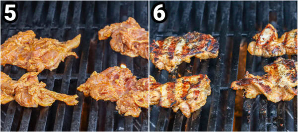 Steps to make Chicken Shawarma Bowls: grill the chicken on both sides.