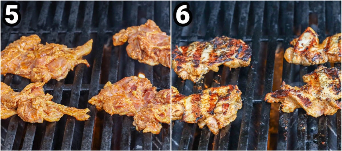 Steps to make Chicken Shawarma Bowls: grill the chicken on both sides.
