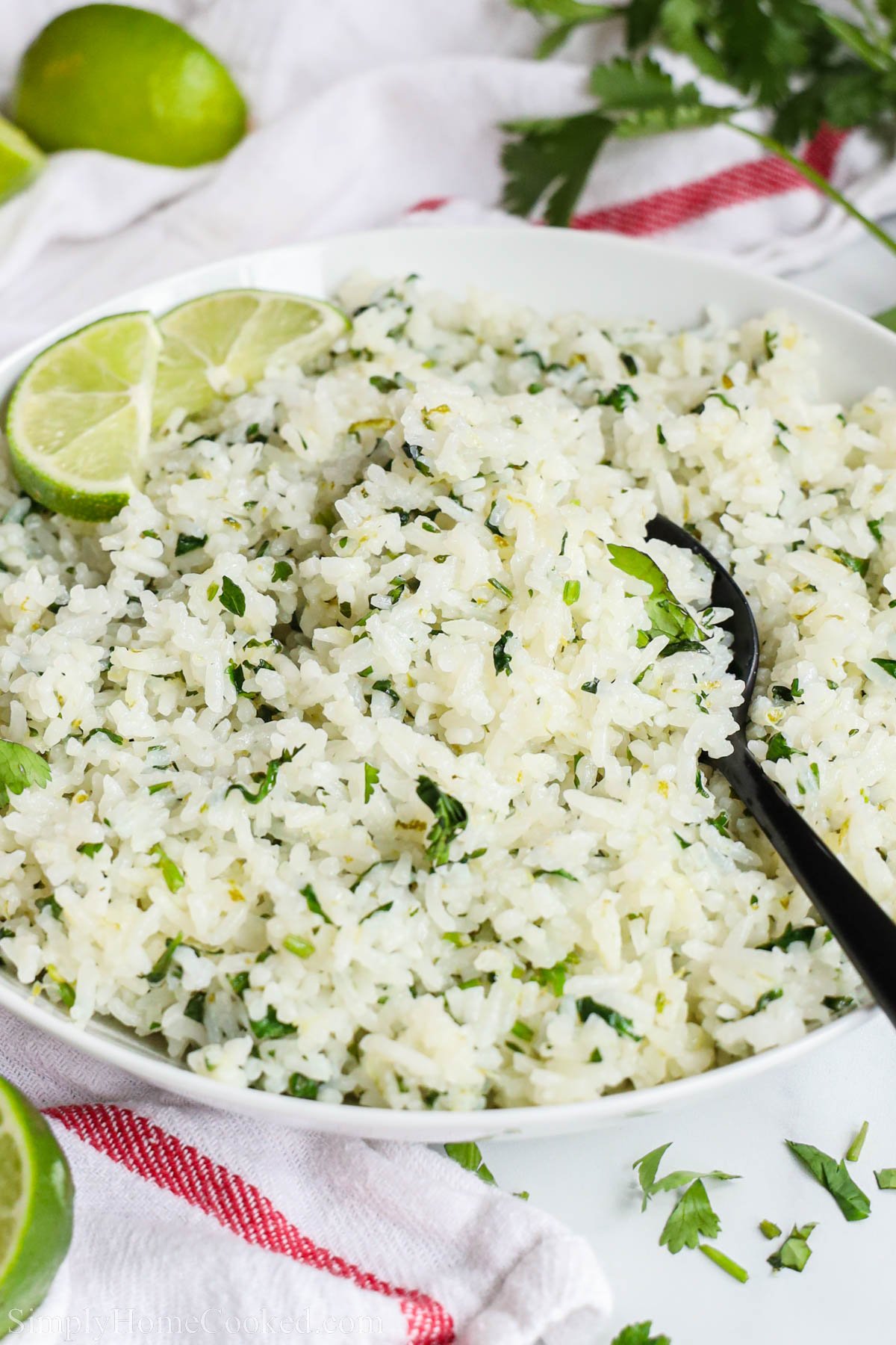 Cilantro Lime Rice with a spoon.