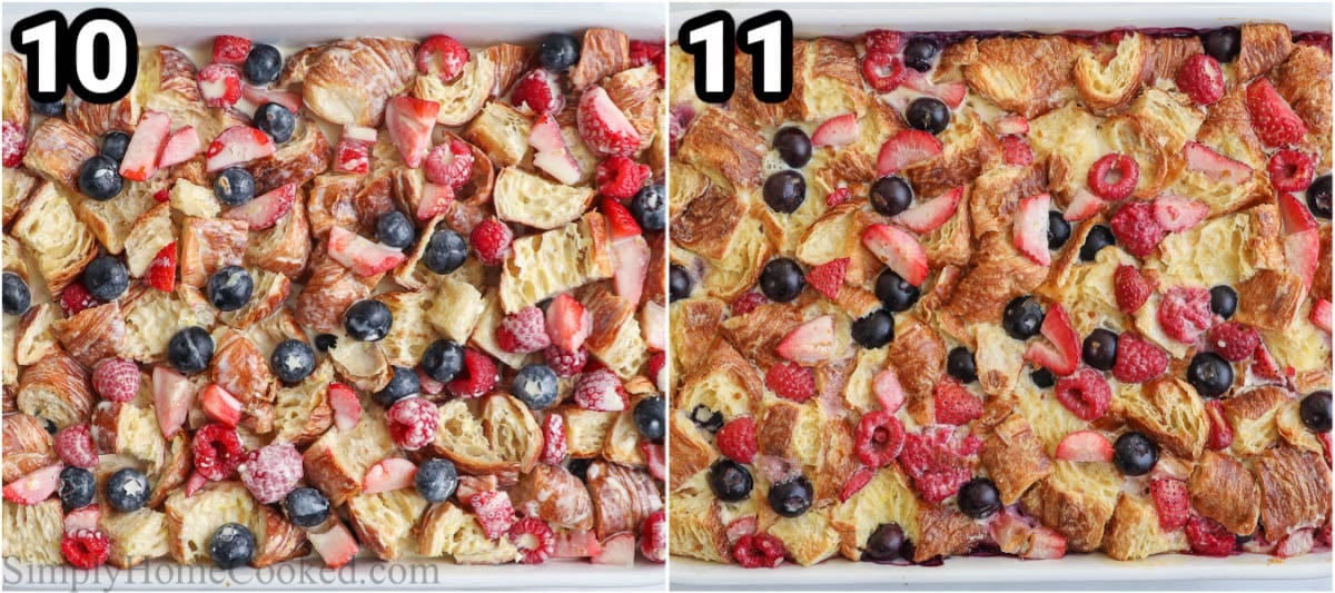Steps to make a Sweet Croissant Breakfast Casserole: bake the casserole.