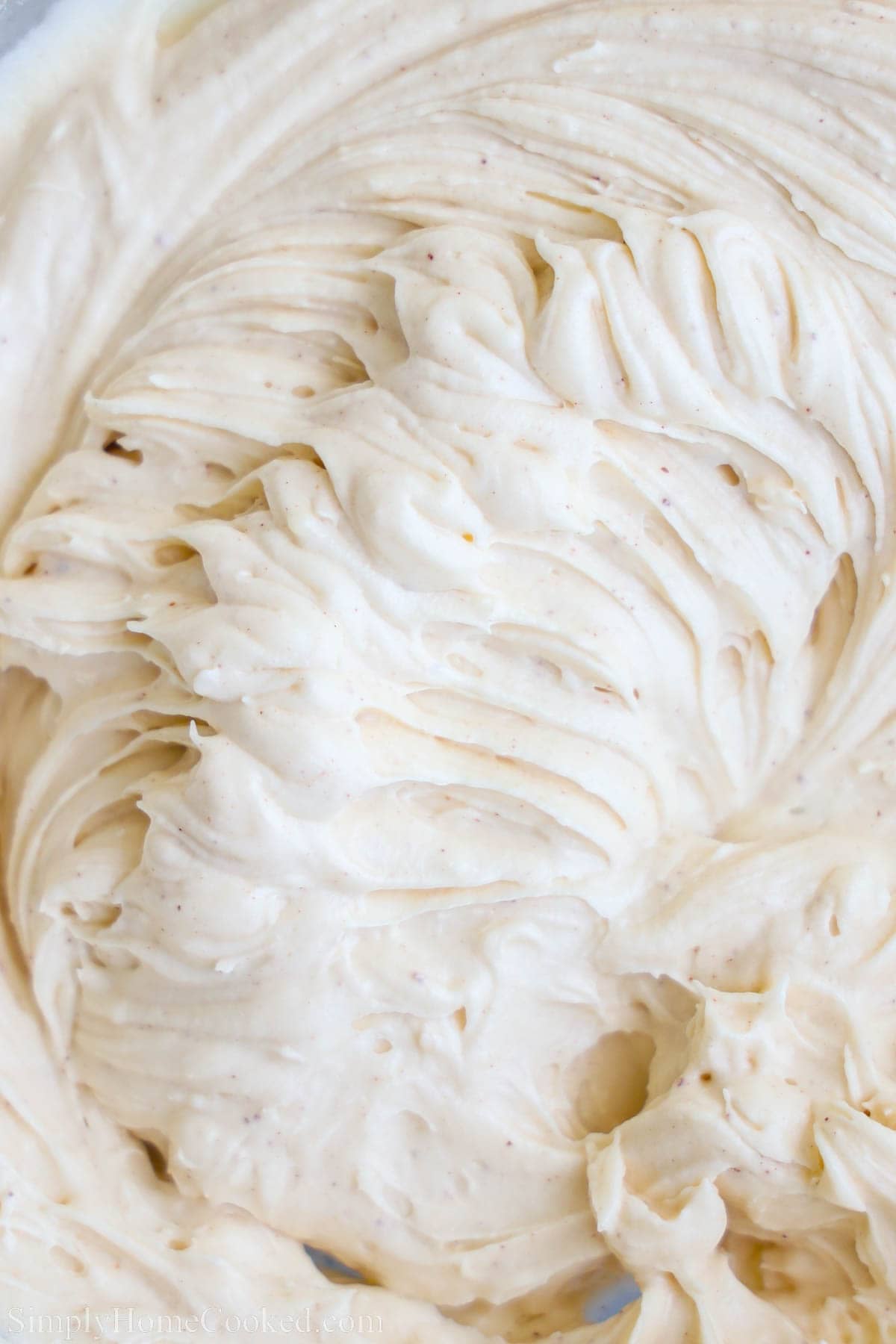 Close up of Brown Butter Cream Cheese Frosting.